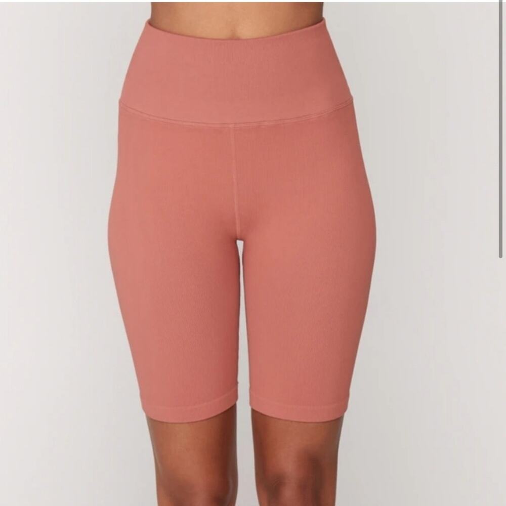 5/$30 Spiritual Gangster Terracotta Ribbed Bike Workout Shorts  XS/S